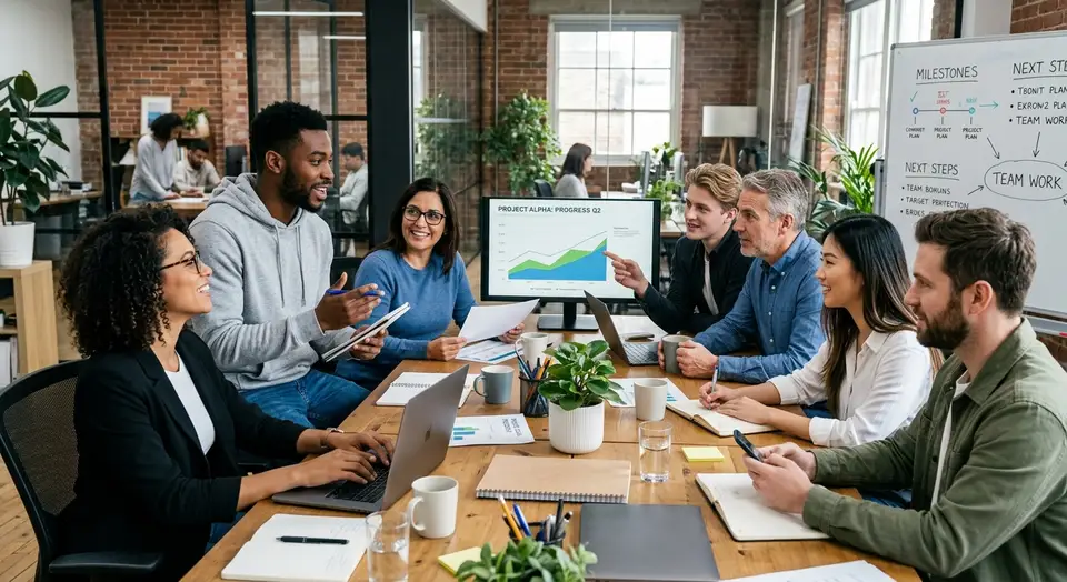 Our diverse team working together